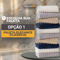 CloudSoft™ – Toalha Premium Algodão Turco | Kit 6 Banhão + 4 Rosto (BRINDE)