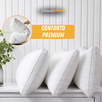 CloudPillow™ Travesseiro Premium Pluma de Ganso - Conforto de Hotel 5 Estrelas
