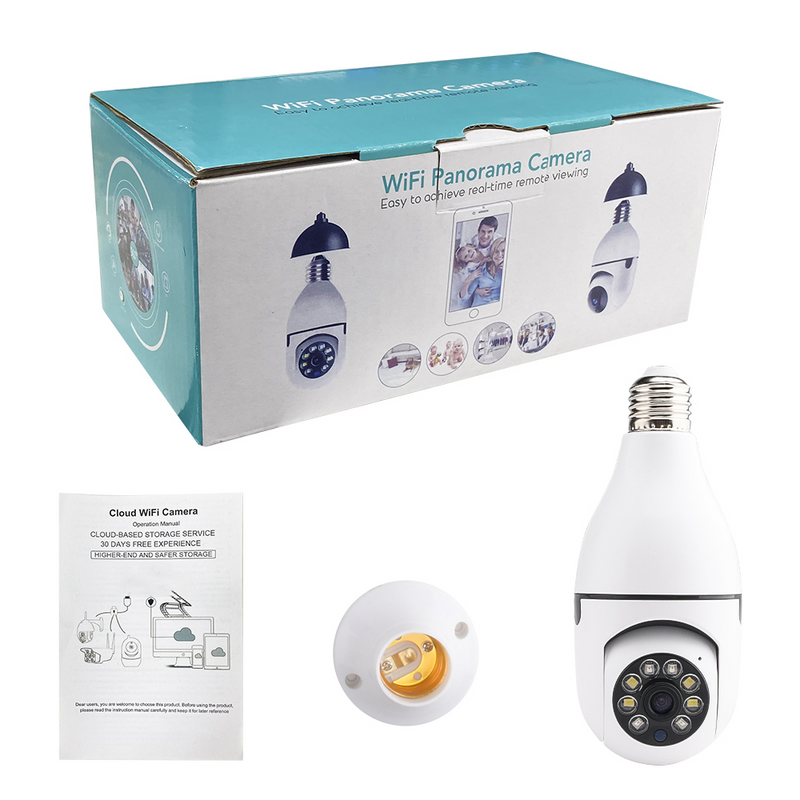 Câmera Espiã Wi-Fi Lâmpada 360° Visão Noturna Proteção Inteligente Residencial