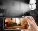 Câmera Espiã Wi-Fi Lâmpada 360° Visão Noturna Proteção Inteligente Residencial