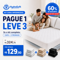 Hydra Soft™ [COMPRE 1, LEVE 3] - Jogo de Cama Impermeável Premium – Capa + 2 Fronhas